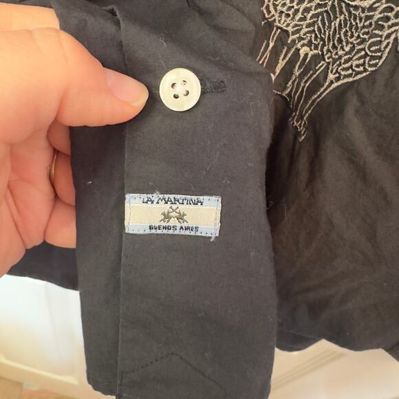 La Martina Jodhpur Men’s Long Sleeve Button Down Embroidered Shirt Size XL - Picture 8 of 13